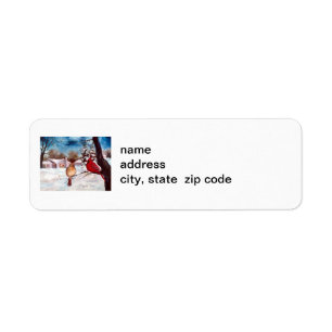 Winters Serenity Cardinale Postage Etiket