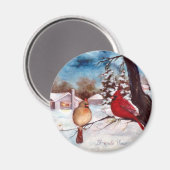 Winters Serenity Kardinaal Magnet Magneet (Voorkant / Achterkant)
