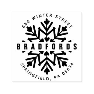 Winters Sneeuwvlok Retouradres Zelfinktende Stempel