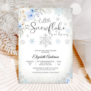 Winters Sneeuwvlokje Baby Shower Uitnodiging
