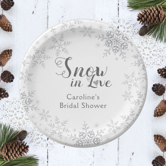 Winters Sneeuwvlokken Sneeuw in Liefde Bruids Show Papieren Bordje