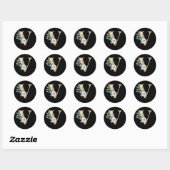 Winters vakantie initiaal sticker letter V (Vel)