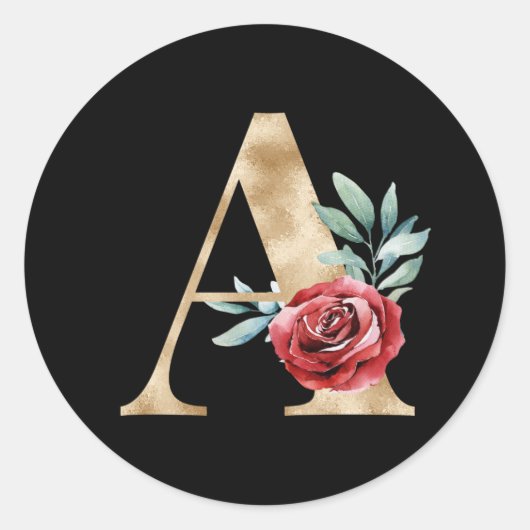 Winters vakantie initialen sticker letter A (Voorkant)