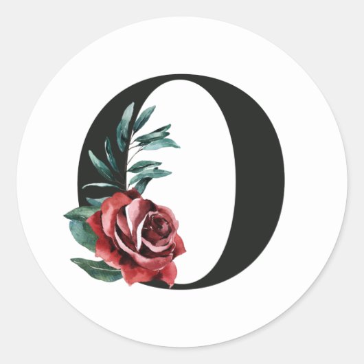 Winters vakantie initialen sticker letter O (Voorkant)