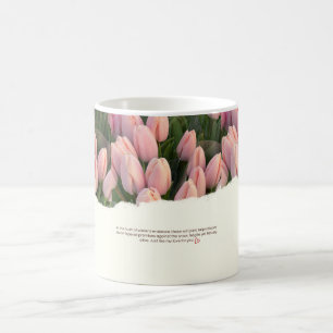 Winter's Whisper Roze Tulpen – Romantische Sneeuwb Koffiemok