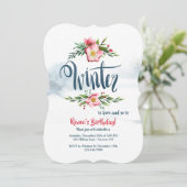 Wintersbloemen uitnodiging (Staand voorkant)