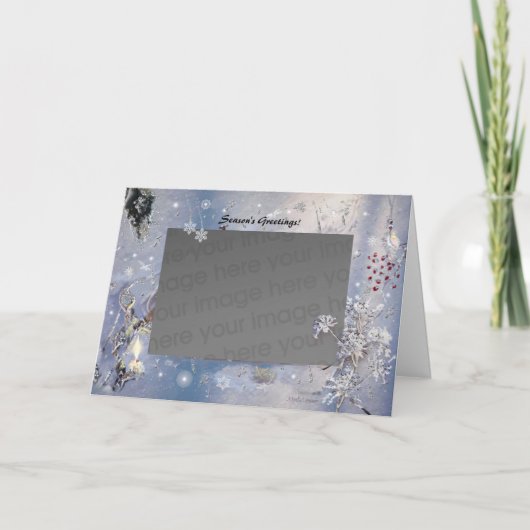 Winterscape Holiday Sjabloon! Feestdagen Kaart (Voorkant)