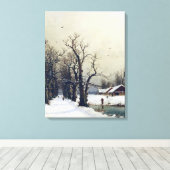 Winterscène, 19e eeuw canvas afdruk (Insitu (Houten vloer))