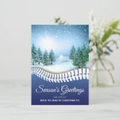 Winterscène Blue Chiropractic Feestdagenkaart (Staand voorkant)
