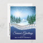 Winterscène Blue Chiropractic Feestdagenkaart (Voorkant / Achterkant)