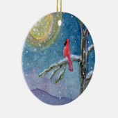 Winterscene Cardinals Keramisch Ornament (Rechts)
