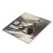 Winterscène Ceramische Tegel Tegeltje (Zijkant)