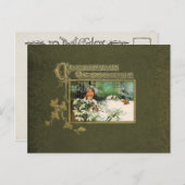  winterscène en kerstbegroeting feestdagenkaart (Voorkant / Achterkant)