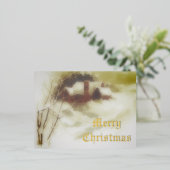  winterscène folie feestdagen briefkaart (Staand Voorkant)