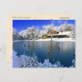 Winterscène, huis bij het meer briefkaart (Voorkant / Achterkant)