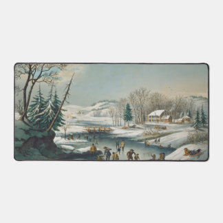 winterscène Ice Skating Holiday Kerstmis Bureaumat