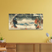 winterscène -  Japanse kunst Canvas Afdruk (Insitu (Woonkamer))