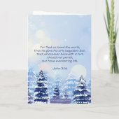 Winterscène Johannes 3:16 Eeuwig leven Kerstmis Kaart (Achterkant)