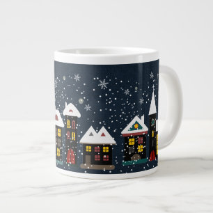 Winterscène jumbosoep grote koffiekop