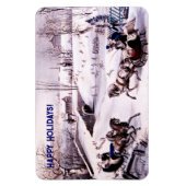  winterscène. kerstcadeau magneet (Verticaal)