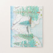 Winterscene met bergen Legpuzzel (Verticaal)