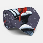 Winterscène met Kardinaal Vogelvakantie Kerstmis Stropdas (Opgerold)