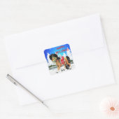 Winterscène met Pony Custom Sticker (Envelop)
