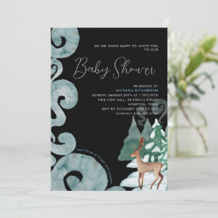 WINTERSCENE MODERN BABY SHOWER BABY SPRINKLE KAART
