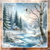 Winterscene Ramensticker Raamsticker (Vel 2)