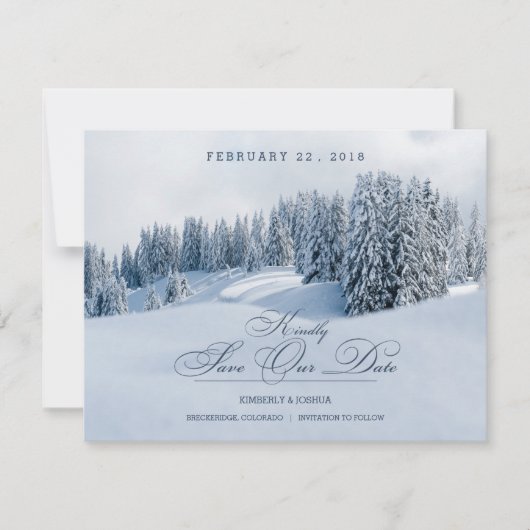 Winterscène sparen de Datum Save The Date (Voorkant)
