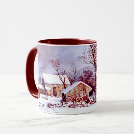 winterscène van het Boerderij. kerstcadeautjes Mo Mok (Voorkant links)