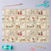  winterscènes met vrolijke kinderen tissuepapier (Craft)