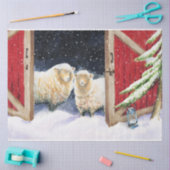 Winterschaap in het Tissue Paper Red Barn Tissuepapier (Craft)