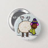 winterschaap ronde button 5,7 cm (Voorkant /achterkant)