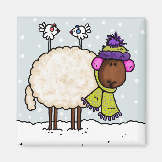 winterschaapskooi magneet (Voorkant)