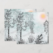 Winterschilderij, Kerstmis, winter, waterverf Kaart (Voorkant / Achterkant)