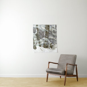 Winterschilderij Waterverf Wandkleed