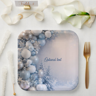 Winterse babyshower papieren bordje