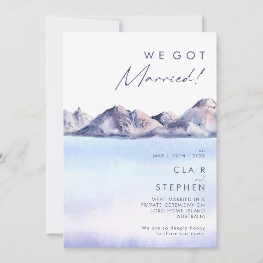 Winterse berg-uitstap-aankondiging kaart (Voorkant)