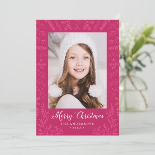 winterse bloei | Vakantiefotokaart Feestdagenkaart (Staand voorkant)