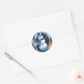 winterse bui ronde sticker (Envelop)