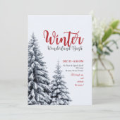 Winterse feestelijke uitnodiging (Staand voorkant)