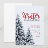 Winterse feestuitnodiging kaart (Voorkant / Achterkant)