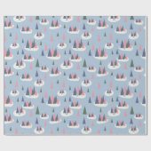 Winterse kerstboom cadeaupapier (Vlak)