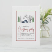 Winterse landschap bomen en sneeuwval Kerstfeest Kaart (Staand voorkant)