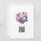 Winterse Paarse bloemenbruiloft Kaart (Achterkant)