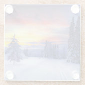 Winterse scène glazen onderzetter (Achterkant)