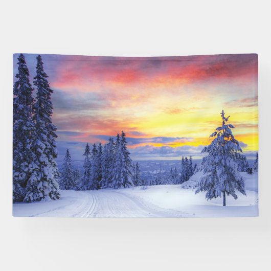 Winterse sfeer spandoek (Horizontaal)