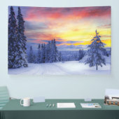 Winterse sfeer spandoek (Beurs)