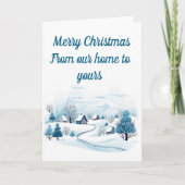 Winterse stad bewerkbare kerstkaart kaart (Voorkant)